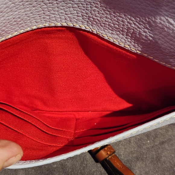 Dooney & Bourke Pebble Grain Leather Foldover Zip Crossbody Glacier Blue NWOT - Picture 8 of 14